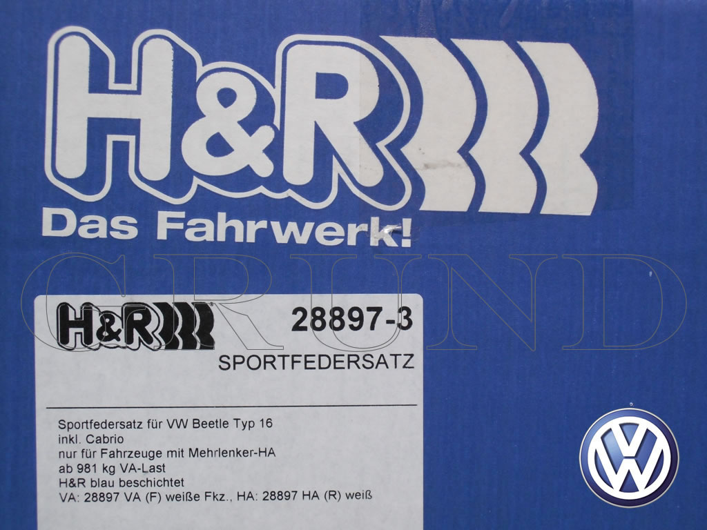 H&R ダウンサス 28897-3【H&R Sport Springs】スポーツスプリング 