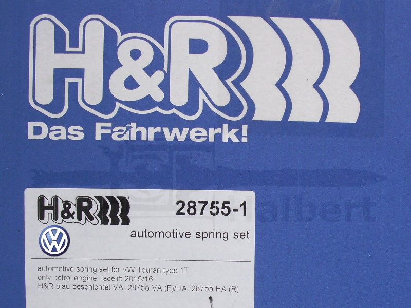 H&R ダウンサス 28755-1【H&R Sport Springs】スポーツ