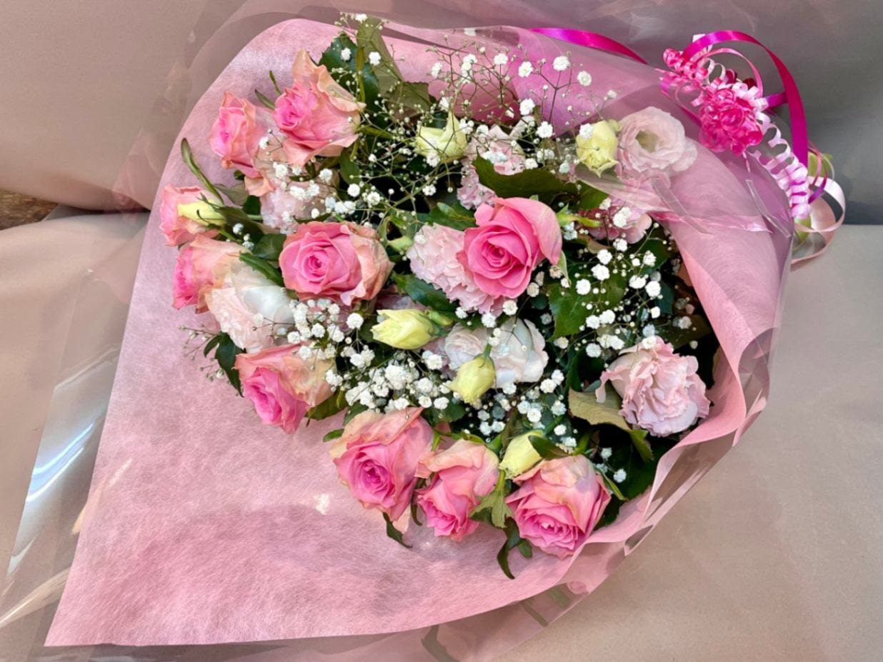 B-30 「バラとトルコキキョウのエレガンスなブーケ」 | お花束