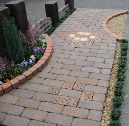 レンガ 庭 デザイン/レンガデザインセット キュアガーデン アプローチ