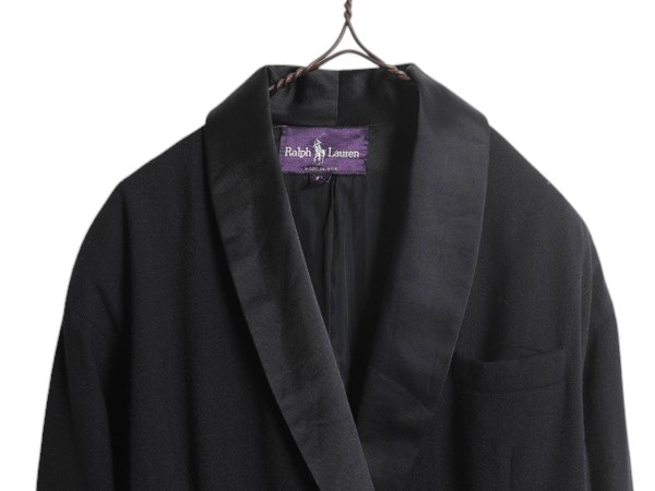 Ralph Lauren - デッドストック 80s USA製 パープルレーベル ラルフローレン タキシード ジャケット レディース M 程 新品 ポロ ヴィンテージ ブレザー 黒 デッドストック 80s USA製 パープルレーベル ラルフローレン