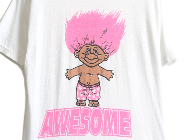80s USA製 ☆ トロール プリント Tシャツ M 小さめ メンズ XS