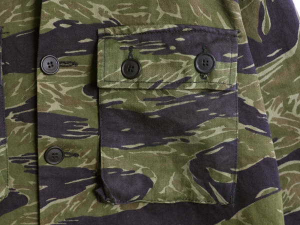 60s 70s ☆ 米軍実物 タイガーストライプ カモ TO-78 シャツ