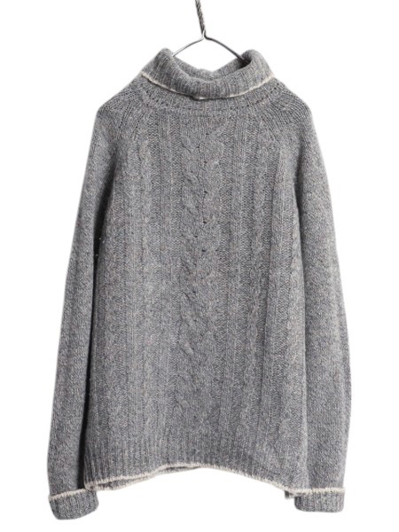 WOOLRICH - 90s ウールリッチ タートルネック シェットランド ウール ニット セーター レディース M オールド Woolrich 旧タグ ケーブル ミドルゲージ 90s ウールリッチ タートルネック シェットランド ウール ニット