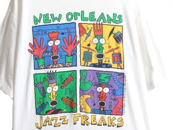 90s USA製 ☆ ジャズ アート プリント Tシャツ ( メンズ XL ) 90