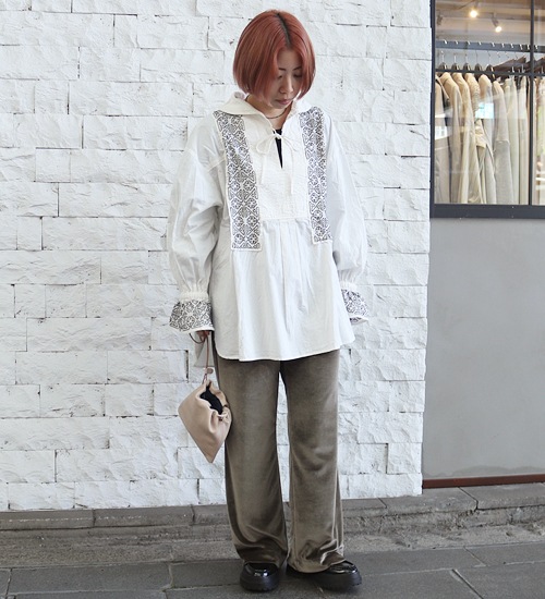 完売カラー☆新品タグ付き doux bleu コットンカディボイル