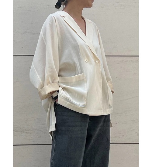 オーバーサイズジャケット　ドルマン ブラウン　綿　落ち感　新品　シニヨン CHIGNON/シニヨン】シアードルマンジャケット(4853-464BZ