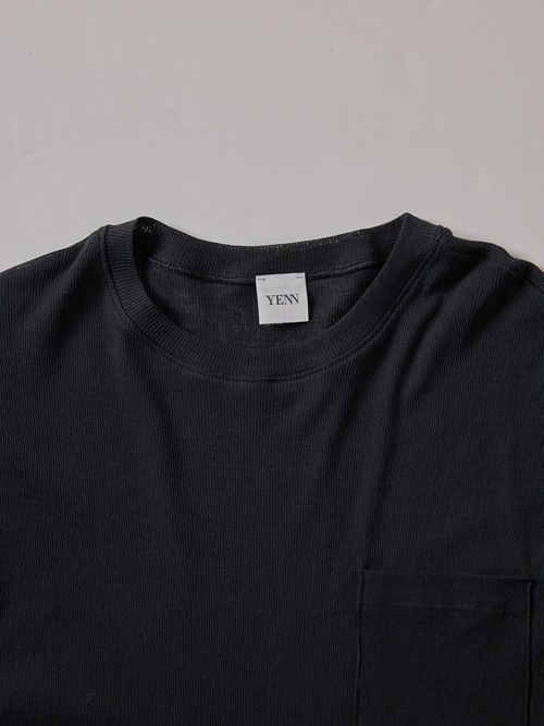 YENN/イエン】シアーリブポケットトップス/SHEER RIB PK TOPS