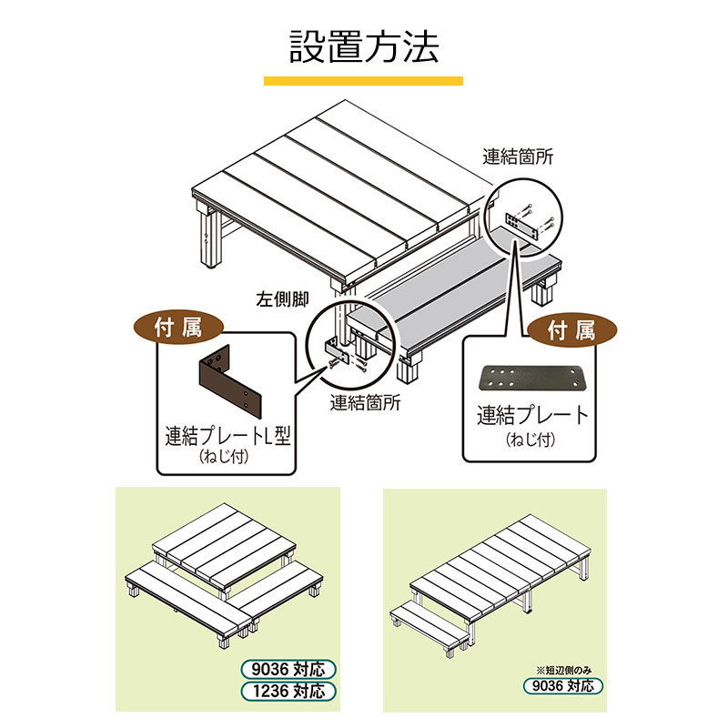 人工木アルミデッキ　T5型　ステップ1236 庭　ガーデニング　踏み台　階段 人工木アルミデッキ T5型 ステップ1236 庭 ガーデニング 踏み台