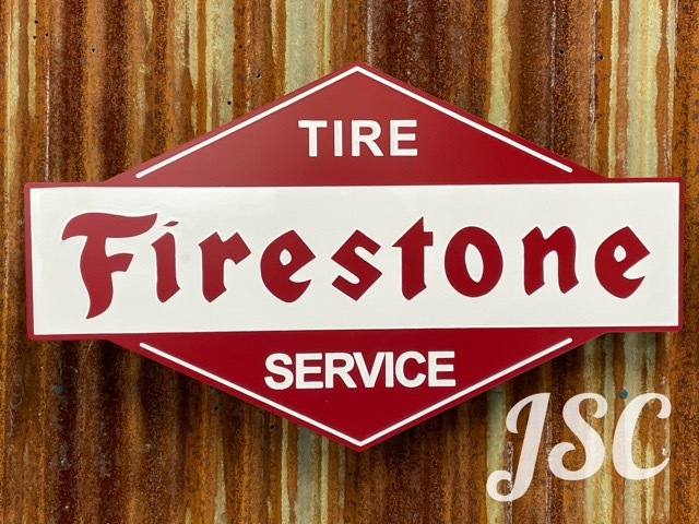 38 Fire stone 看板 ヴィンテージ看板 91センチ ガレージ