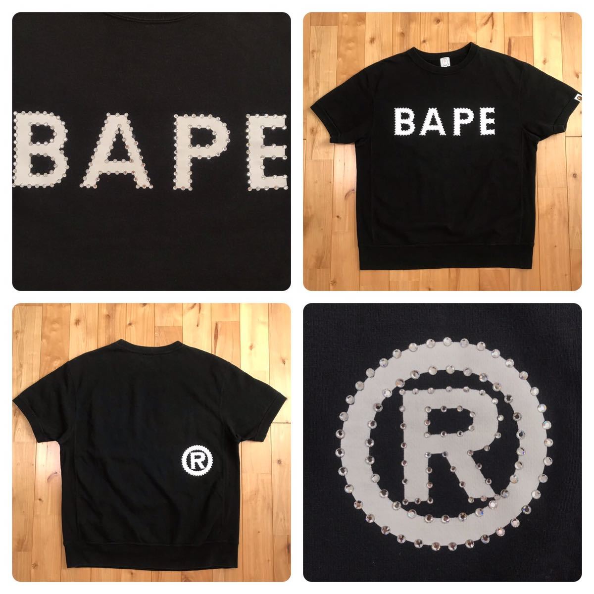 A BATHING APE ラインストーン　スウェットトレーナー　希少 A BATHING APE アベイシングエイプ ラインストーン スウェット