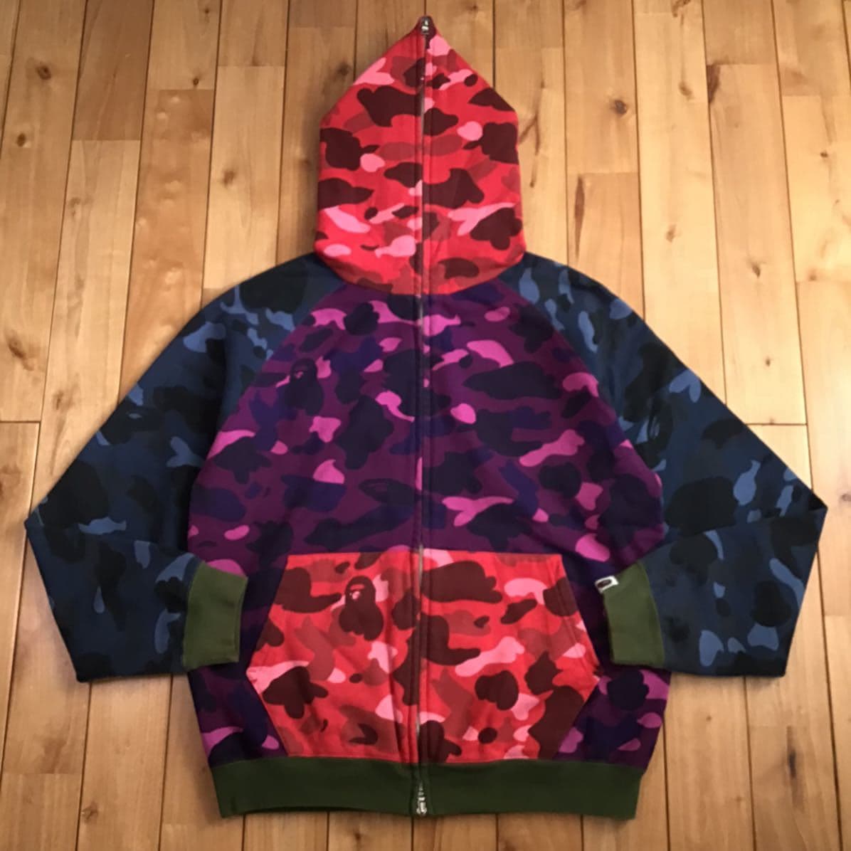 Crazy color camo フルジップ パーカー Mサイズ a bathing ape bape 