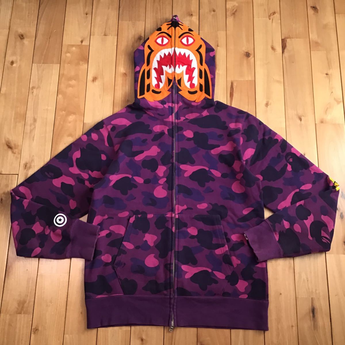 エイプ　タイガーパーカー　カモ　迷彩 A BATHING APE アベイシングエイプ 初期フランケンタグ TIGER