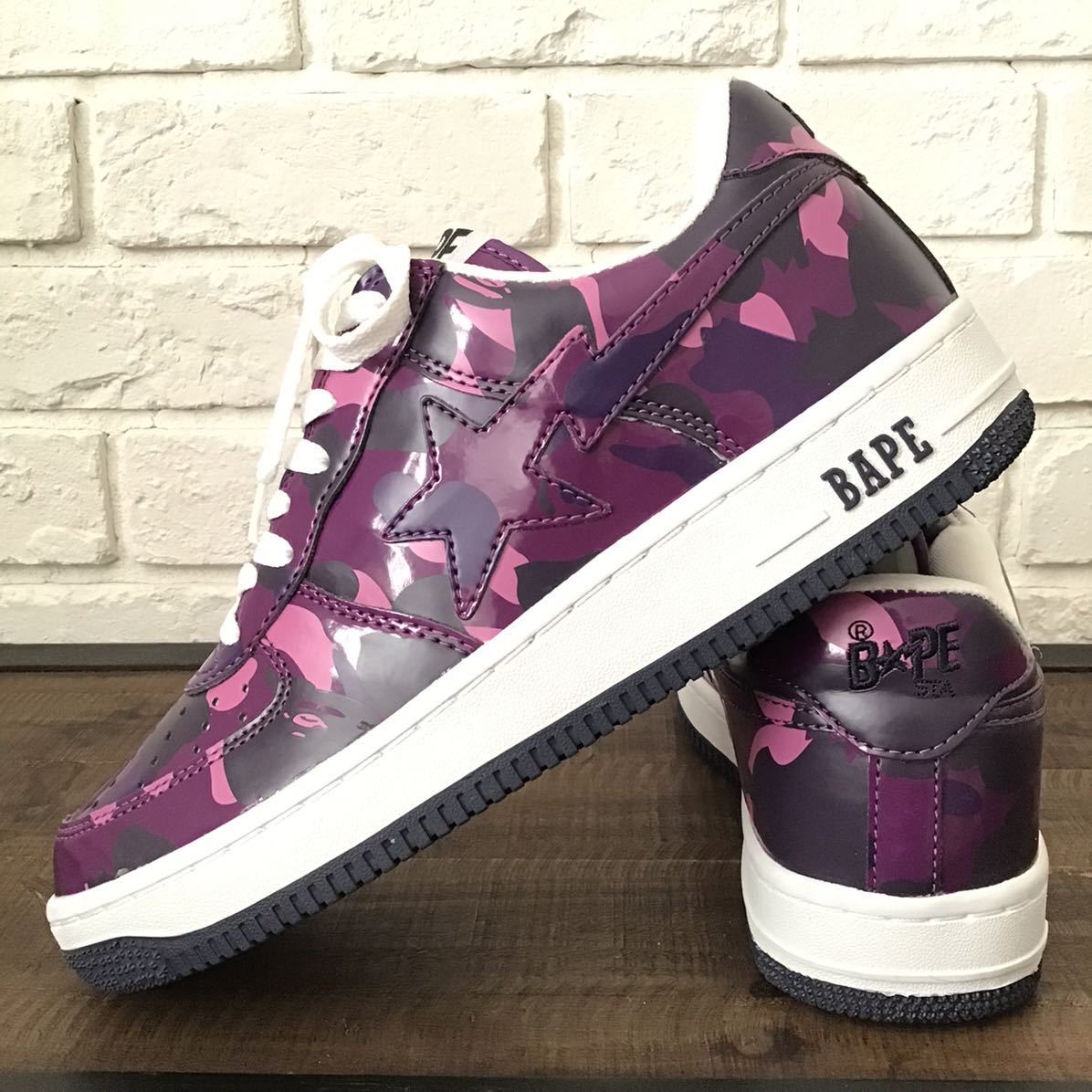 ☆新品☆ BAPESTA エナメル スニーカー 27cm US9 purple camo a bathing ape BAPE STA shoes  sneakers エイプ ベイプ ベイプスタ 迷彩 w3 | Shoes,All | Kametuku shop