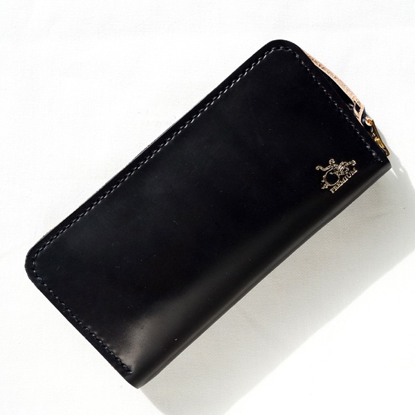 革蛸　匠　コードバン　ブライドルレザー　ラウンドジップウォレット　台形　長財布 革蛸謹製 匠PREMIUM 台形ラウンドジッパーワレットコードバン/ブラック