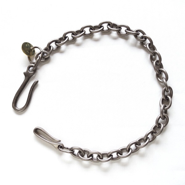 革蛸 ウォレットチェーン 革蛸謹製 革蛸 ブラスウォレットチェーン大きなリングを利用して作った