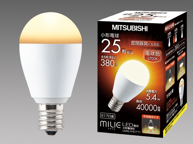 三菱電機 LED電球 LDA5L-H-E17-T1 下方向タイプ 電球色 | LED