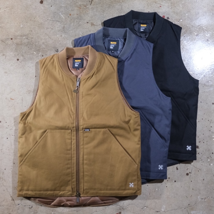 BLUCO ブルコ【155-35-013】【RIB COLLAR DUCK VEST】リブカラーダック