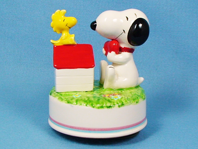 ビンテージ Aviva 1980' スヌーピー オルゴール Snoopy＆Woodstock