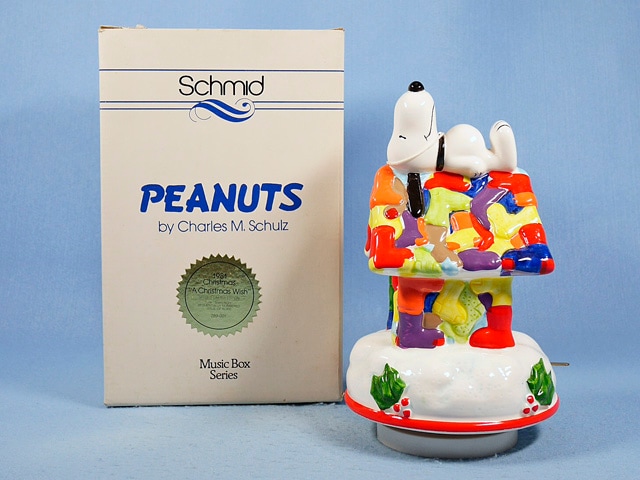 スヌーピー サンタ　オルゴール　schmid snoopy peanuts PEANUTS スヌーピー メッセージカード キャラクター クリスマスカード