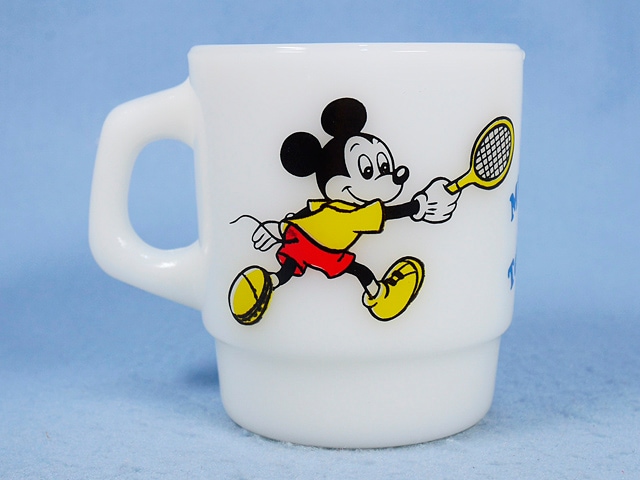 ファイヤーキング ディズニー　テニス　ベースボール Fire-King スタッキングマグ Disney ミッキーマウス [ベース