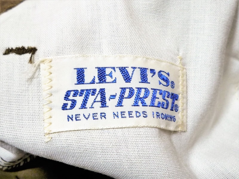 70's Levi's STA-PREST BIG-E スタプレパンツ フレア ピケ 表記