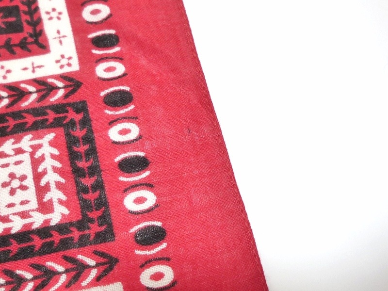 ビンテージ　バンダナ　TUSIDE 赤 FADE】60s tuside ヴィンテージバンダナ MADE IN USA レッド