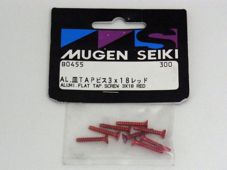 MUGEN SEIKI B0455 アルミ製皿タッピングビス 3 x 18 レッド