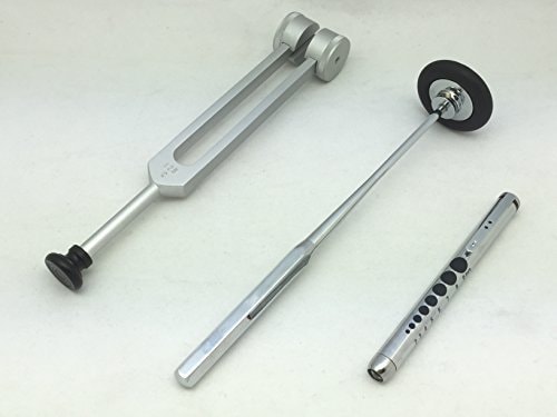 セット]音叉(脳外科用(C) 128Hz), バキンスキー打腱器, LED瞳孔