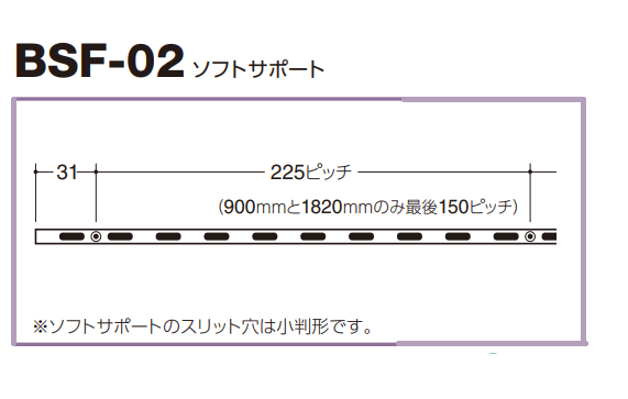 [ロイヤル(AAシリーズ)]　BSF-02 ソフトサポート　※定尺寸法-野口ハードウェアー 家具金物・建具金物通販