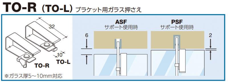 ロイヤル(AAシリーズ)] TO-R（TO-L） ブラケット用ガラス押さえ
