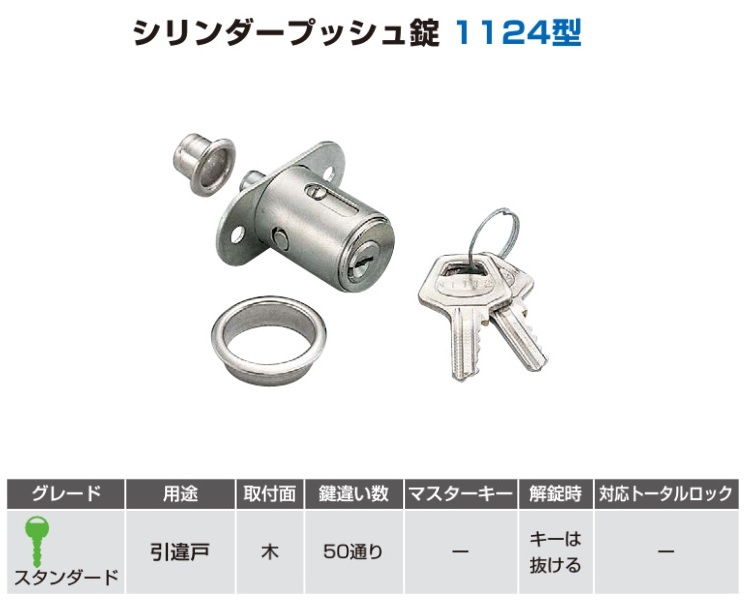 JELさん専用 〇取寄品 [スガツネ工業] シリンダープッシュ錠 1124型