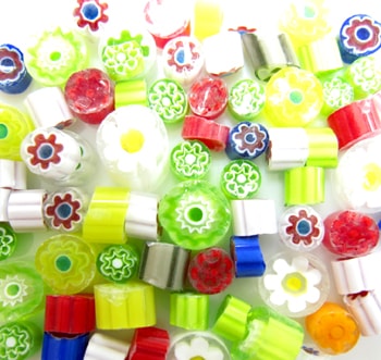 ミルフィオリ(オナメントフリット)ミックス 透明混色（10g） ：銀粘土  