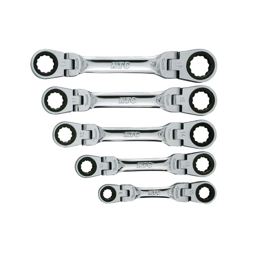 TMR1S05 ショートラチェットめがねレンチセット(両頭型首振りタイプ) 5  