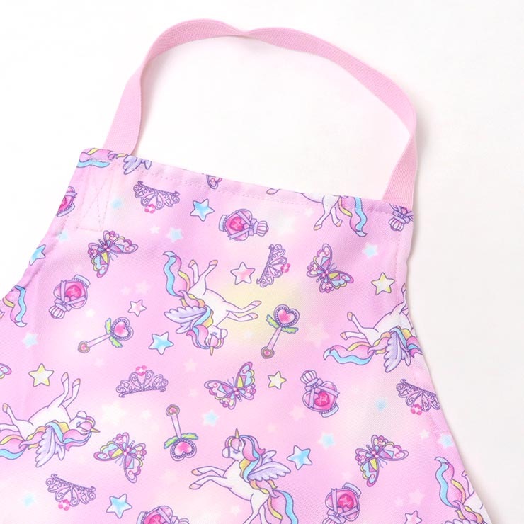 【オーダー品】エプロンセット　ユニコーン　ゆめかわ　アイボリー　ホワイト オーダー品】エプロンセットユニコーンゆめかわアイボリーホワイト