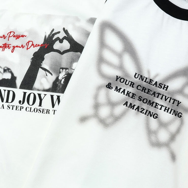 【CPGN】DTP Love Stay 半袖T 2色 Lovetoxic ラグラン半袖Tシャツ フォトプリント バタフライ 吸水