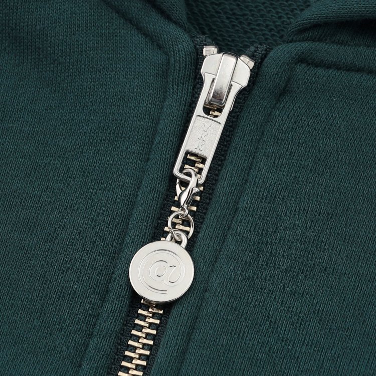 ALGY ビッグジップパーカー 裏毛 ダブルジップ ロゴ 刺しゅう