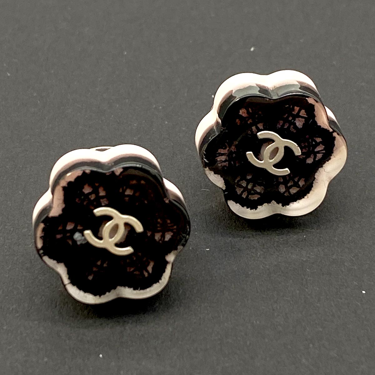 シャネル CHANEL ココマーク フラワーモチーフ レース ピアス 16P 管理 