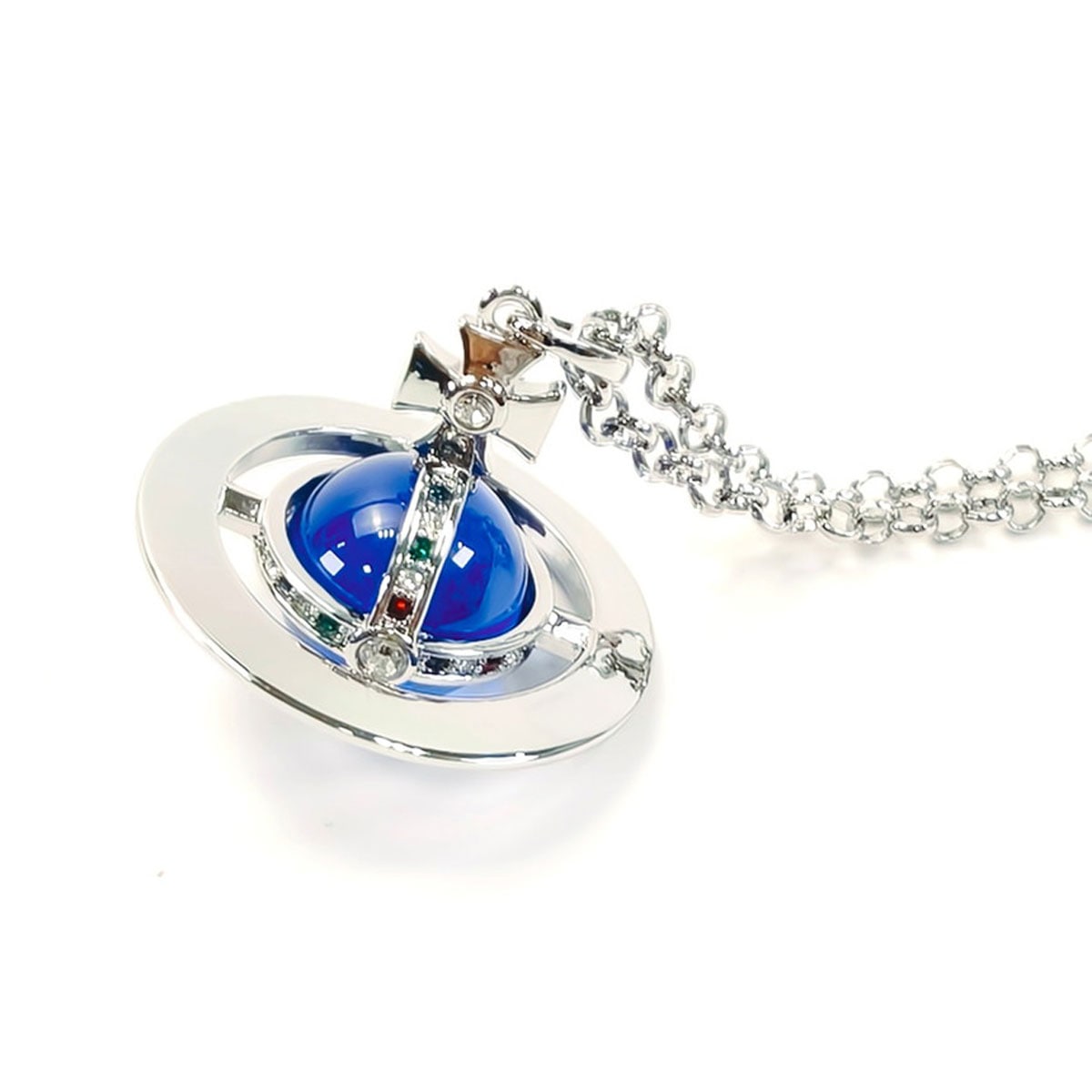 Vivienne ヴィヴィアン オーブ ネックレス シルバー 青 9715 Vivienne ヴィヴィアンウエストウッド オーブ ネックレス