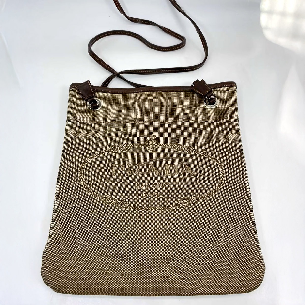 PRADA プラダ ロゴジャガード ショルダーバッグ 管理番号：7026