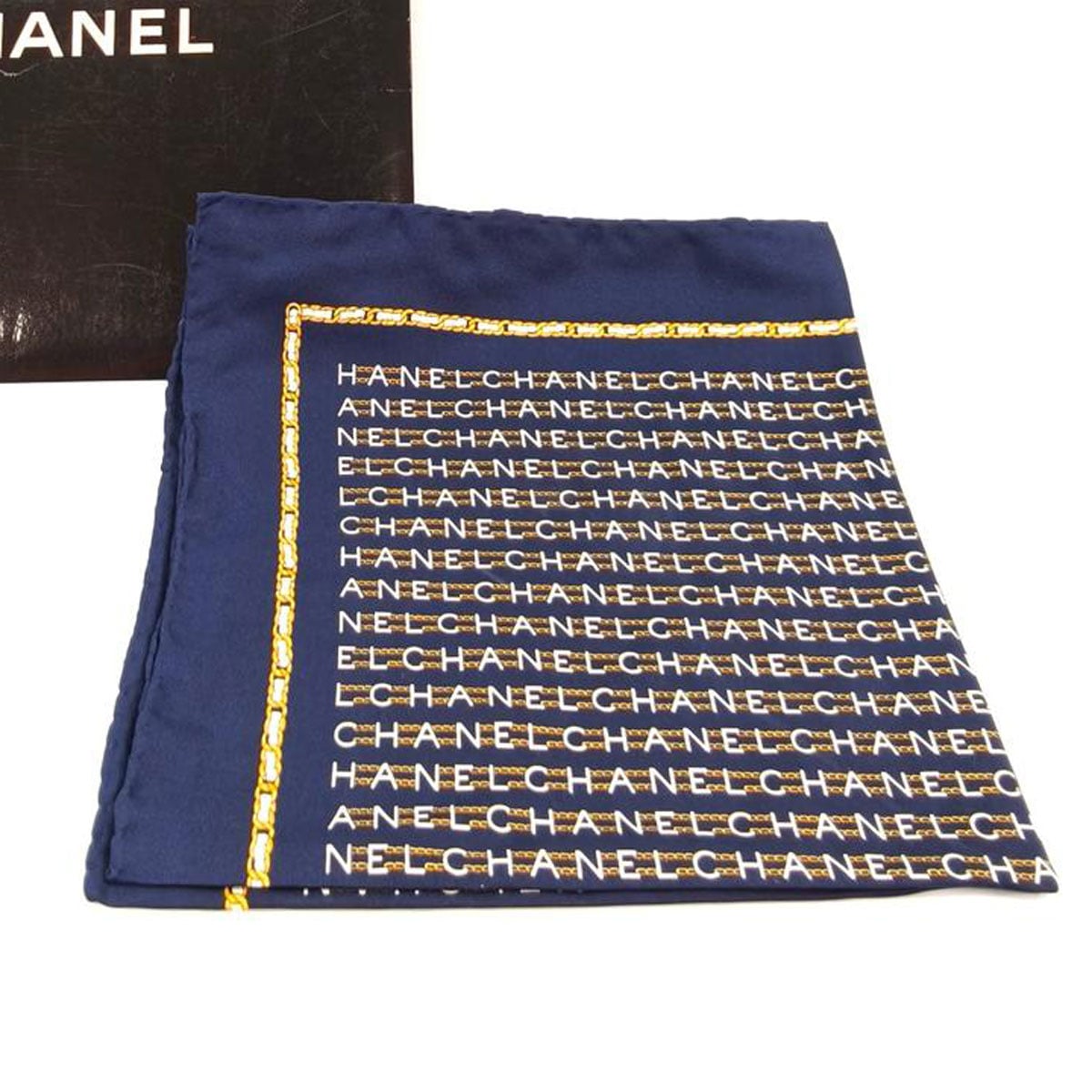 CHANEL シャネル スカーフ シルク ハンカチ ネイビー 管理番号