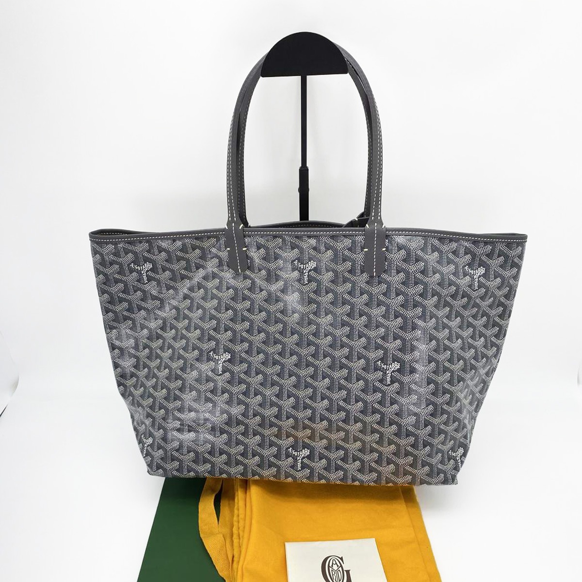 GOYARD サンルイ トートバッグ ヘリンボーン柄 レザー 9051 新品同様】ゴヤール GOYARD トートバッグ サン ルイ PM レザー