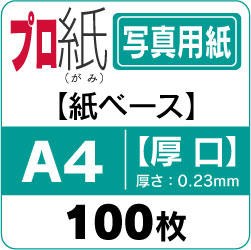 写真用紙 プロ紙 片面光沢 インクジェット用 A4 厚口 100枚