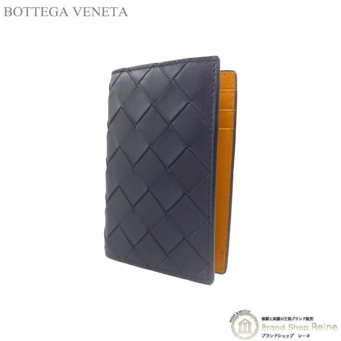 BOTTEGA VENETA 二つ折りカードケース イントレチャート ブラック