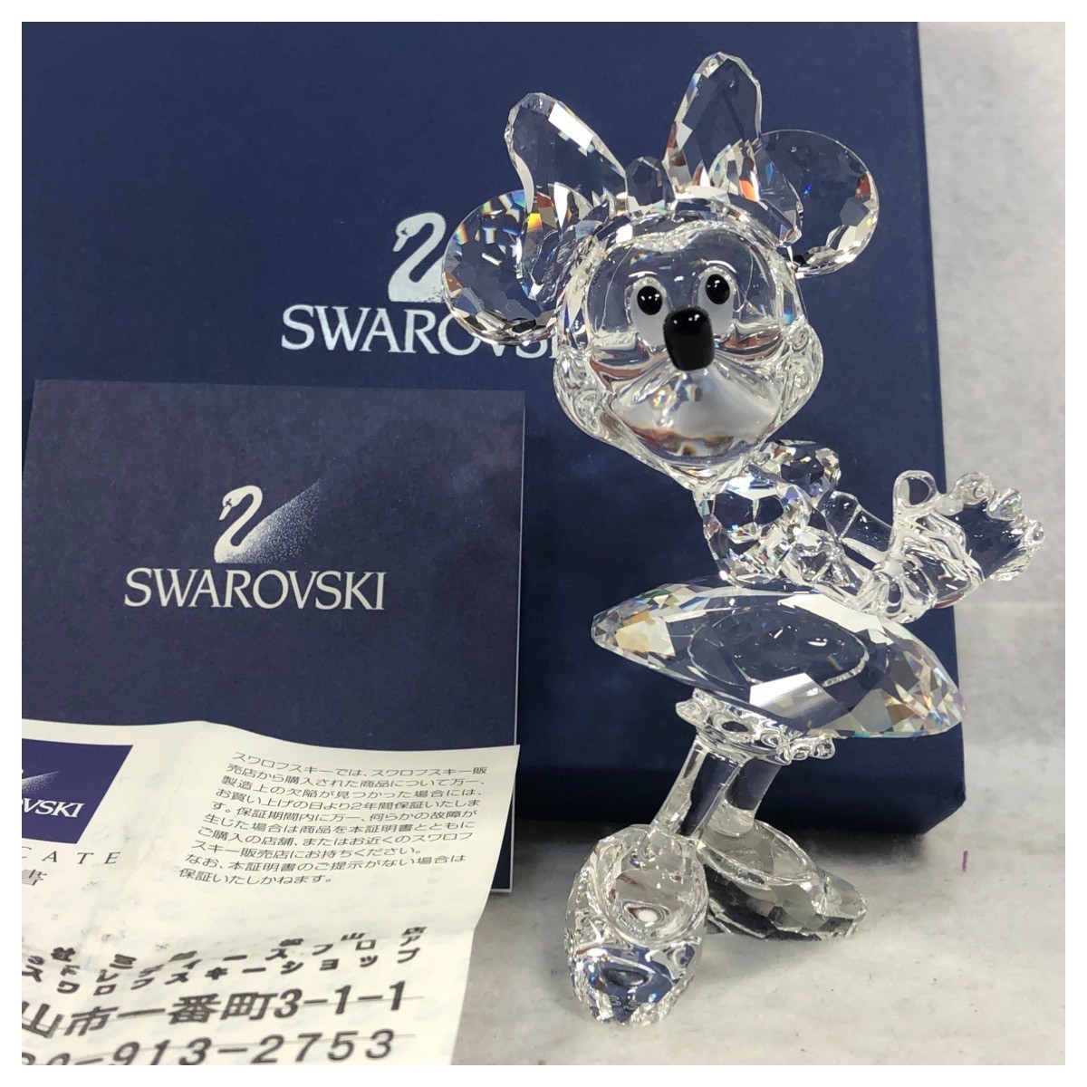 中古】スワロフスキーミニーマウス687436ディズニー置き物フィギリン  