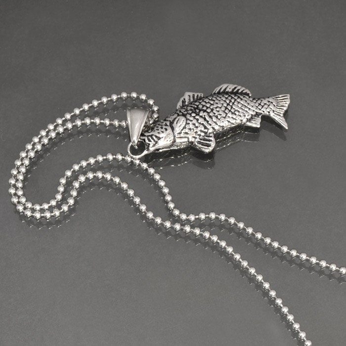 ペンダントトップ サージカルステンレス 釣り人に人気の魚ブラックバス 