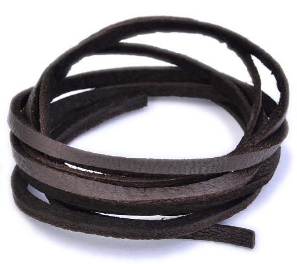 革紐 シカ紐 柔らかくて丈夫な鹿革ひも 平紐 幅3.0mm 長さ100cm