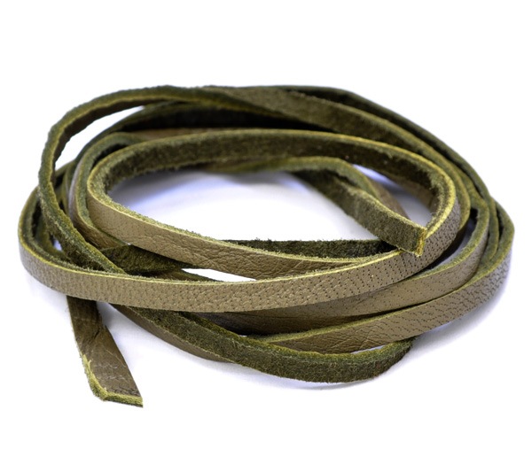 革紐 シカ紐 柔らかくて丈夫な鹿革ひも 平紐 幅3.0mm 長さ100cm ダーク