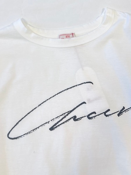 再入荷 maomade/マオメイド 度詰めシルケット天竺プリントTEE