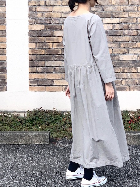 ARMEN/アーメン 40'S POPLIN BOAT NECK L/SL ONE-PIECE
